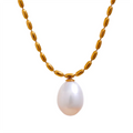 Colar Feminino Gota com Pérola em Aço Inoxidável 7 YH2085A Gold