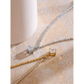 Colar Feminino Quadrado com Zircônia em Aço 316L