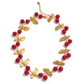 Yhpup Fashion Acrylic Resin Cherry Flower Heart Sun Pendant Charms Necklace Stainless Steel Golden Handmade Jewelry Gift YH4079A