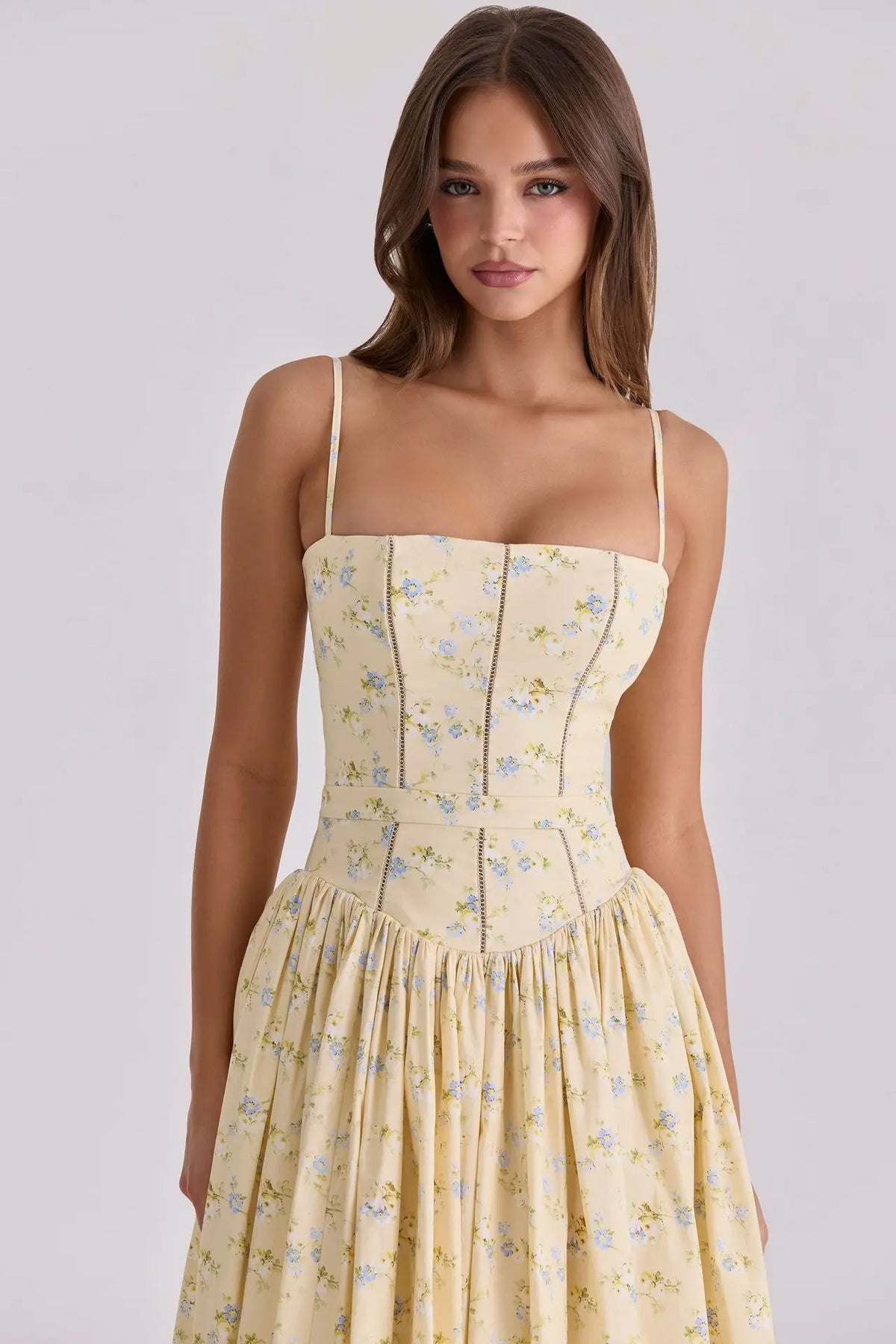 Mingmingxi Women Long Floral Print Spaghetti Strap Maxi Dress Summer Elegant Lace Up Dress Flowy Holiday Party Beach Wear Dress