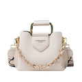 Bolsa Mini Bucket Feminina de Couro PU com Alça de Mão e Transversal