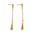 Yhpup 316L Stainless Steel Teardrop Chain Long Hanging Drop Earrings Personalized Fashion Gold Color Prevent Allergy Jewelry