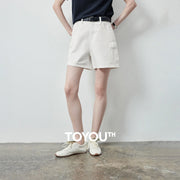 Shorts Cargo Jeans Feminino com Bolsos Grandes