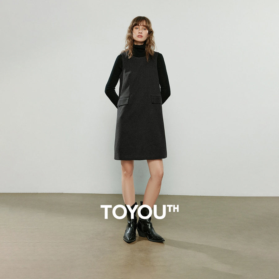 Vestido Colete Midi de Inverno para Sobreposição