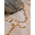 Colar Feminino Gota com Zircônias Coloridas em Aço Inoxidável 2