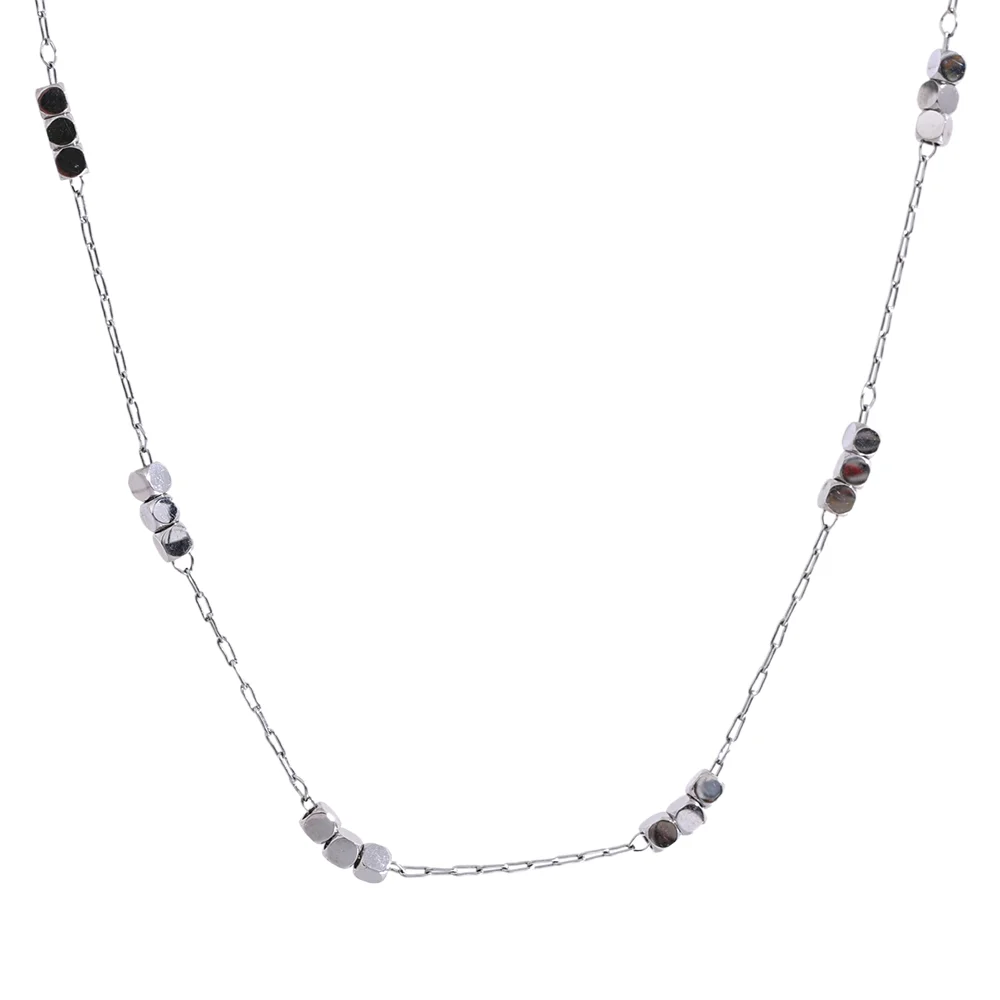 Colar Feminino Quadrado em Aço Inoxidável 5 Prata