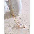 Colar Feminino Gota com Pérola em Aço Inoxidável 9