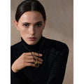 Yhpup Stainless Steel Water Drop Agate Stone Pendant PU Leather Necklace for Women Statement Fashion Jewelry Accessories New