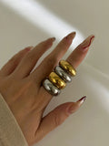 Anel Polido 8 mm e 10 mm com Banho Ouro 18K