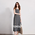 Vestido Longo de Malha com Modelagem Ajustada