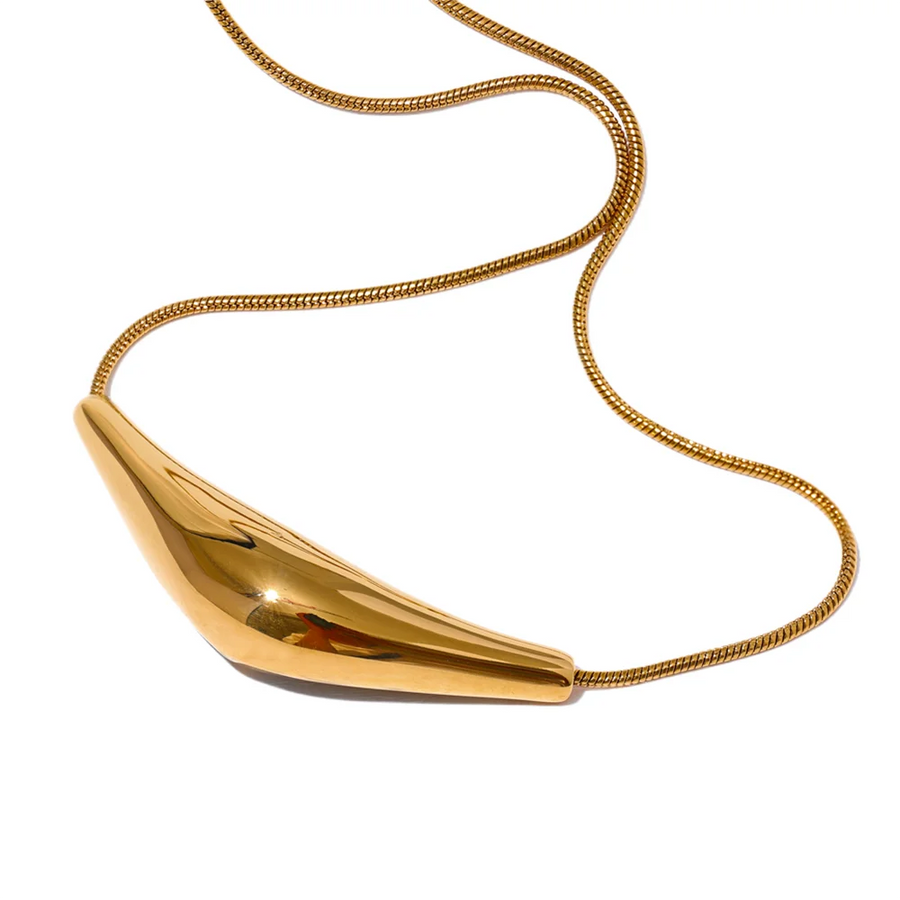 Yhpup 316l Stainless Steel Cast Pendant Clavicle Necklace Waterproof 18K PVD Plated Fashion Collar Jewelry New Chic Style Gift YH2603A Gold