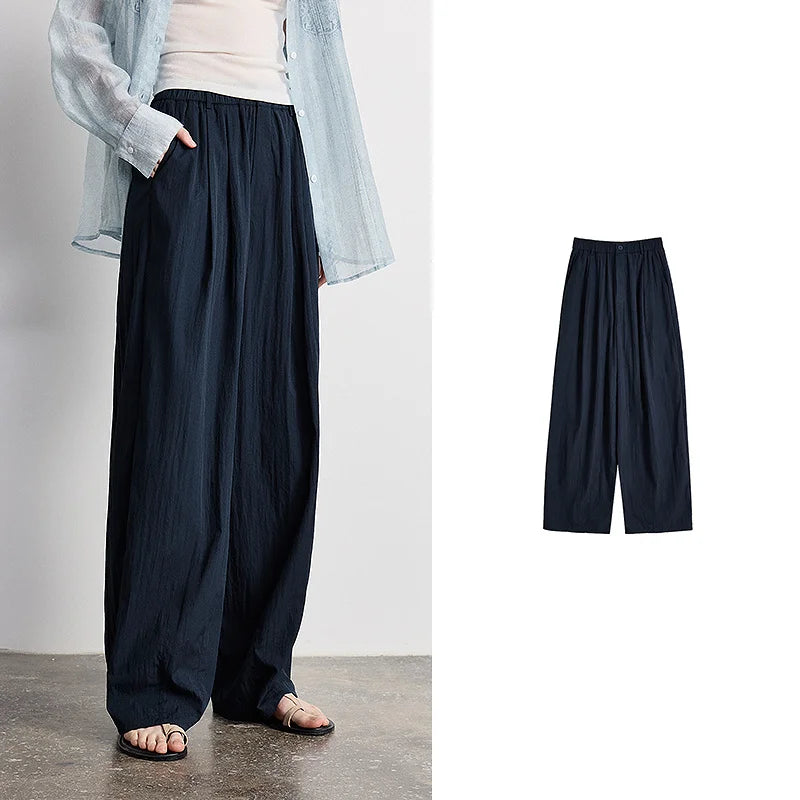 Calça Barrel Feminina Texturizada Wide Leg