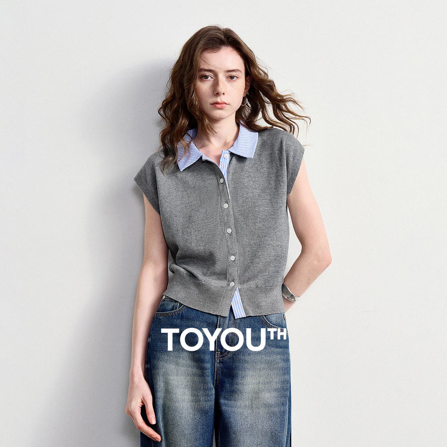 Blusa Feminina de Liocel Efeito Duas Peças Color Block