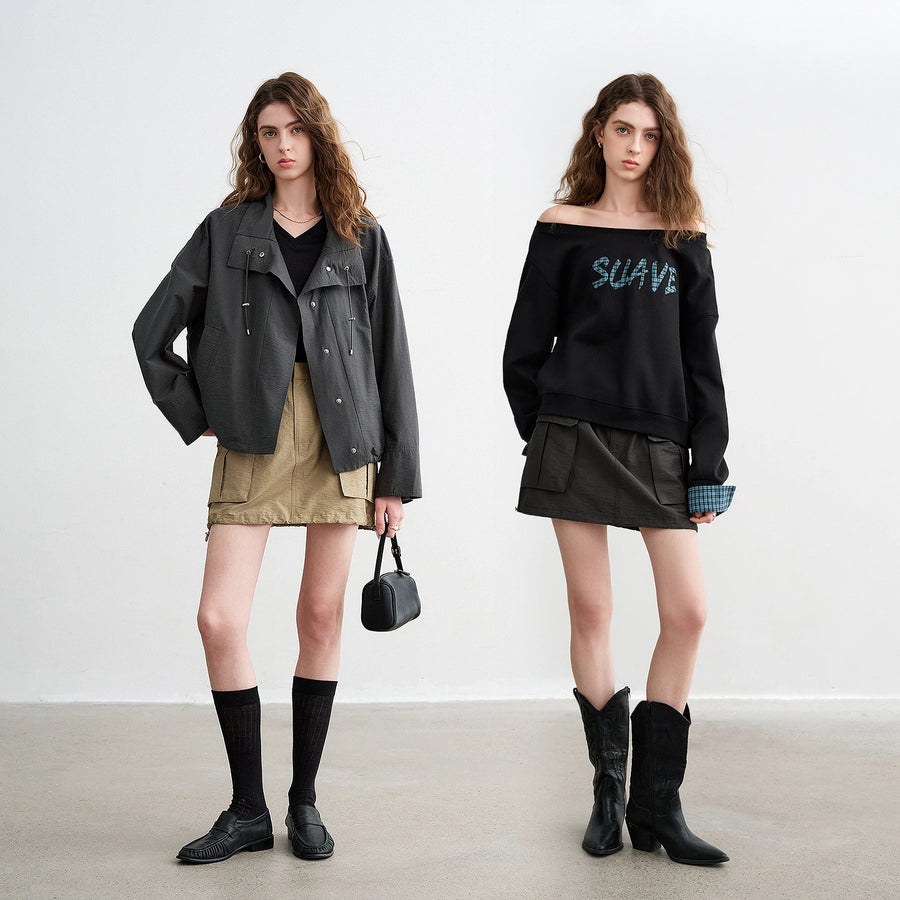 Saia Curta Feminina Cargo Texturizada