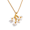 Yhpup Fairy Resin Flower Sweet Earrings Ring Stainless Steel Waterproof PVD Plated Rust Resistant Summer Fashion Jewelry YH1043A Necklace