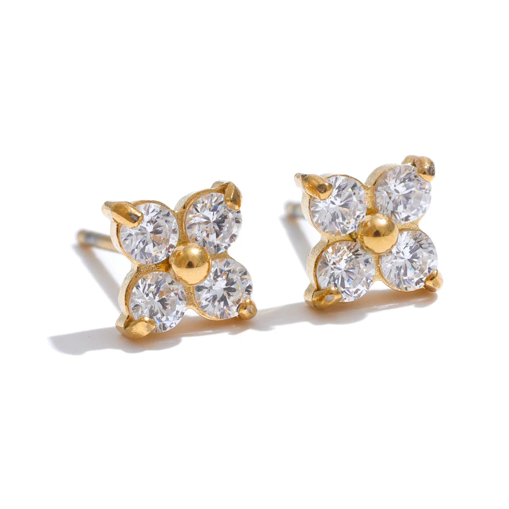 Brinco Flor Doce com Zircônia