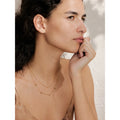 Colar Feminino de Camadas Coração com Zircônia em Aço Inoxidável