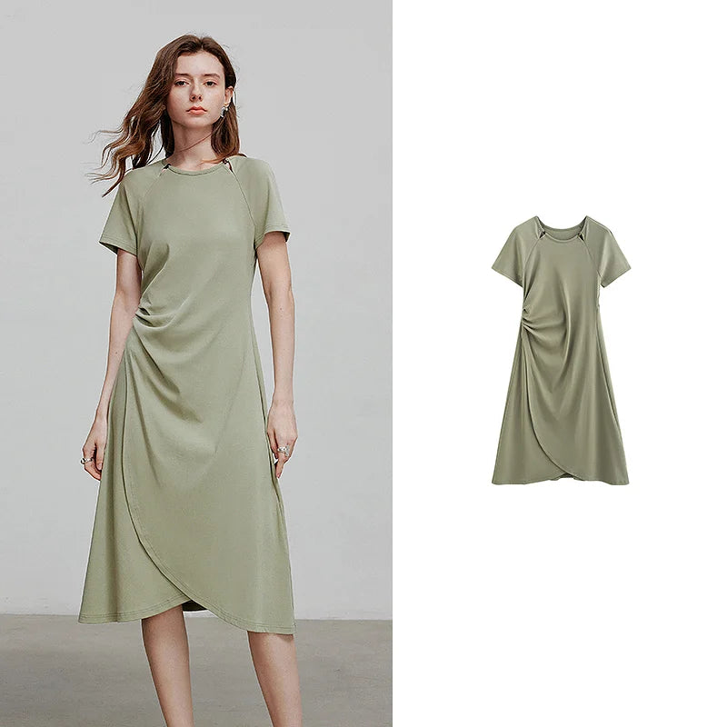 Vestido Midi Ajustado com Aplicações Light Green