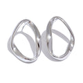Yhpup Minimalist 316L Stainless Steel Oval Hollow Charm Metal Stud Earrings 18K Gold & Platinum Plated  Versatile Daily Jewelry