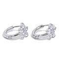 Yhpup Exquisite Cubic Zirconia Stainless Steel Flower Golden Small Daily Hoop Earrings Trendy Women Sweet Jewelry High Quality