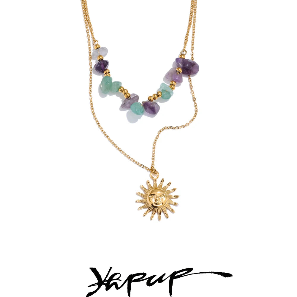 Colar Feminino de Camadas Gota em Aço 316L 2