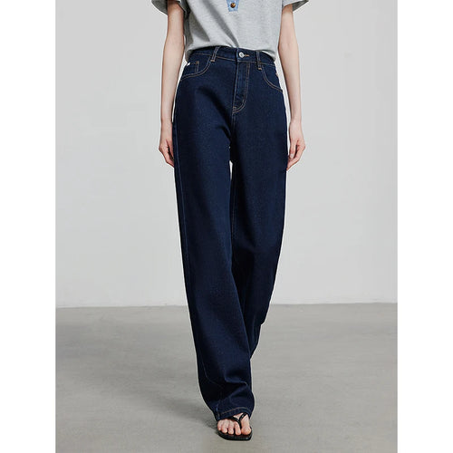 Calça Jeans Feminina Wide Leg Bordada com Elastano