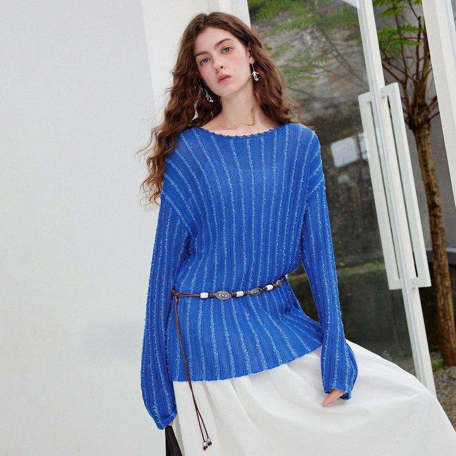 Blusa Feminina de Liocel Vazado com Fio Texturizado