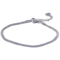 Conjunto Colar e Pulseira Gota em Aço Inoxidável Prata Pulseira