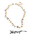 Colar Feminino Gota com Zircônias Coloridas em Aço Inoxidável 2