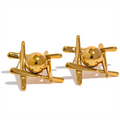 Yhpup New Stainless Steel Geometric Stud Earrings Waterproof Charm Metal Titanium Stylish Jewelry Bijoux Gift серьги тренд