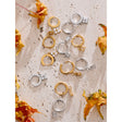 Brinco Pendente Coração e Flor com Zircônia
