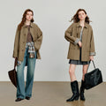 Trench Coat Feminino Midi Xadrez com Cinto