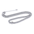 Yhpup High Quality 18K PVD Plated Round Beads Chain Handmade Necklace Water Resistant Stainless Steel Statement Jewelry YH3440A Platinum