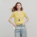 Blusa de Tricô Vazada com Padrão Argyle