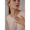 Colar Feminino de Camadas Gota com Zircônia em Aço Inoxidável