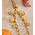 Yhpup High Quality Stainless Steel Sun Heart Resin Pendant Necklace 18K Golden Plated 2025 Personalized Charm Statement Jewelry