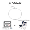 MODIAN D Color Moissanite Bracelet 925 Sterling Silver Classic Minimalist Daily Link Chain Bracelet For Women Fine Jewelry Luxury Box 0.1CT