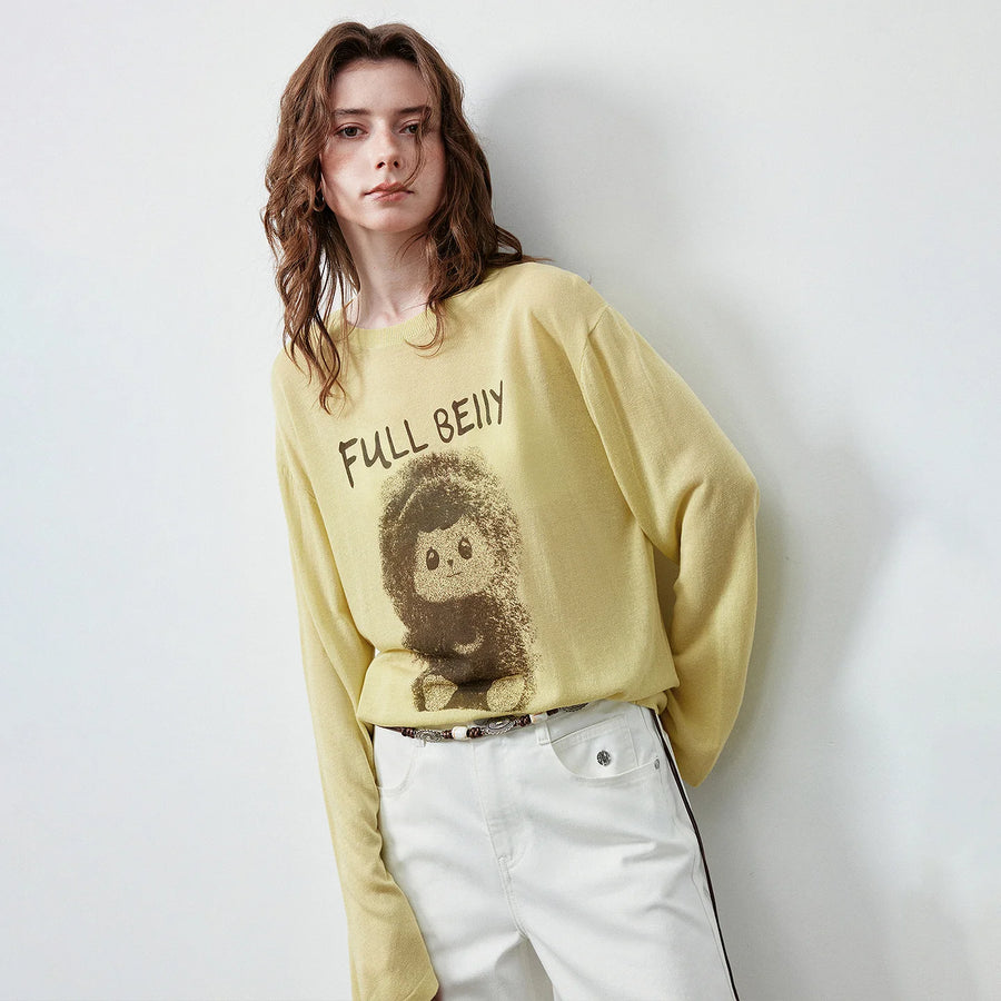 Blusa Feminina de Linho Oversized com Ombro Deslocado