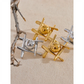 Yhpup New Stainless Steel Geometric Stud Earrings Waterproof Charm Metal Titanium Stylish Jewelry Bijoux Gift серьги тренд