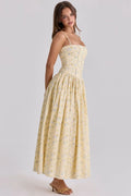Mingmingxi Women Long Floral Print Spaghetti Strap Maxi Dress Summer Elegant Lace Up Dress Flowy Holiday Party Beach Wear Dress
