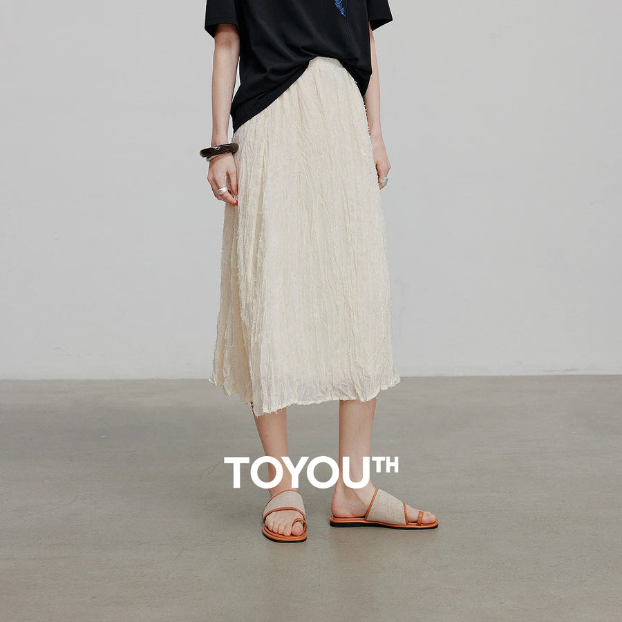 Saia Midi Feminina com Cós Elástico Evasê