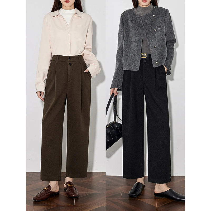 Calça Alfaiataria Feminina Reta Cropped