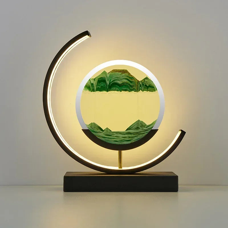Luminária Home Art Decorativa LED Mountains Preto | Delamantina Black Base-Green