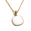 Colar Feminino Quadrado em Aço Inoxidável 4 Branco