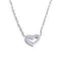 Colar Feminino Coração com Zircônia em Aço Inoxidável 5 Colar Prata