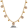 Conjunto Colar e Pulseira Gota com Zircônia em Aço Inoxidável