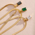 Colar Feminino Quadrado com Zircônia em Aço Inoxidável 3