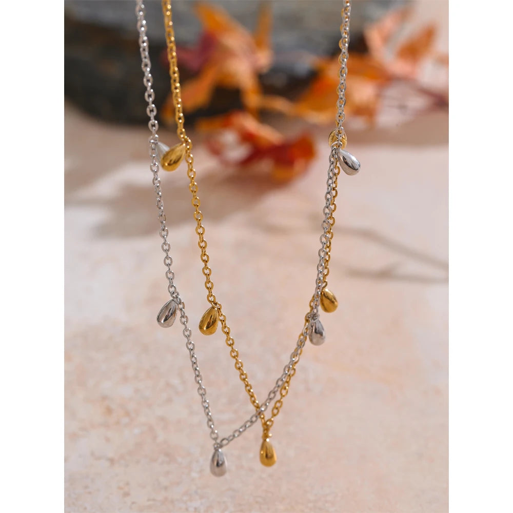Colar Feminino Gota em Aço Inoxidável 3