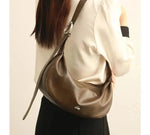 Bolsa feminina de couro macio grande capacidade minimalista crossbody luxo