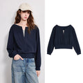 Moletom Cropped Feminino Efeito Duas Peças com Cintura Ajustada